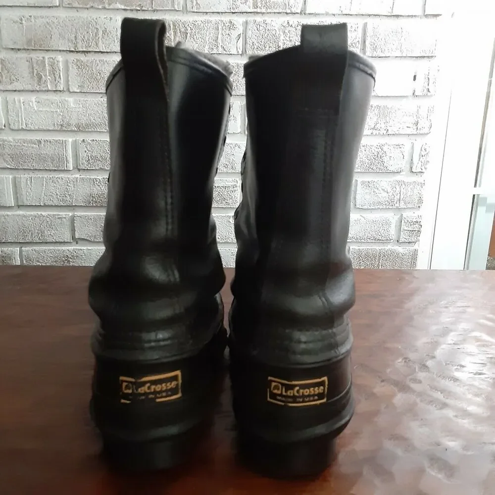LaCrosse Leather Upper De-icer Black,Steel Shank Boot sz 6? CSA Approval